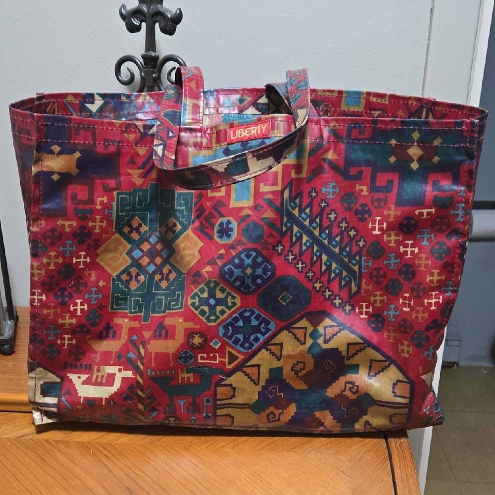 Vintage Liberty Vinyl Coated Canvas Tote